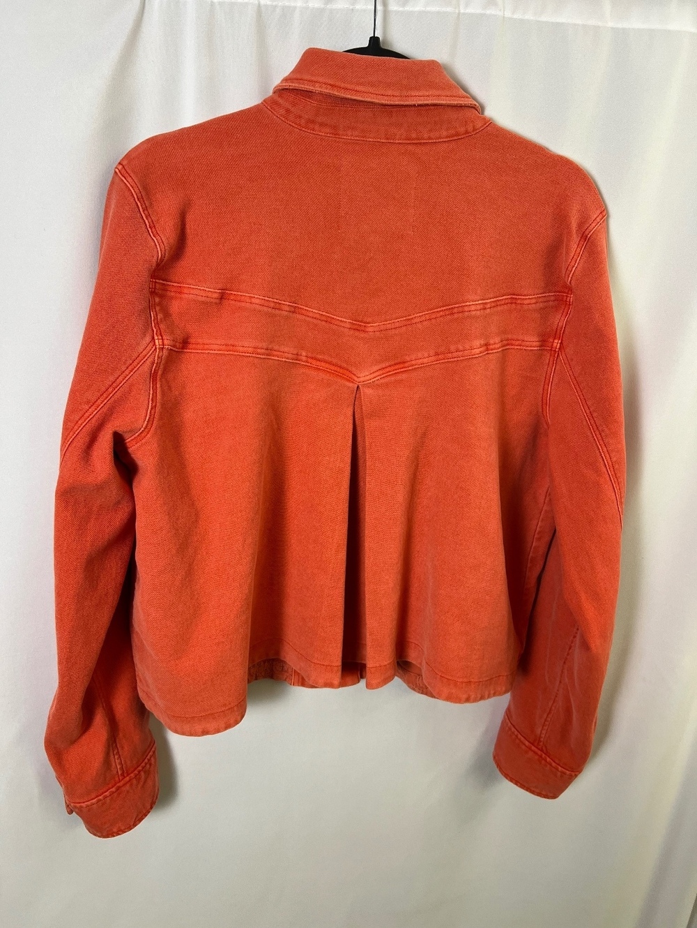 Anthropologie Orange Cropped Denim Jacket Medium - Picture 8 of 14